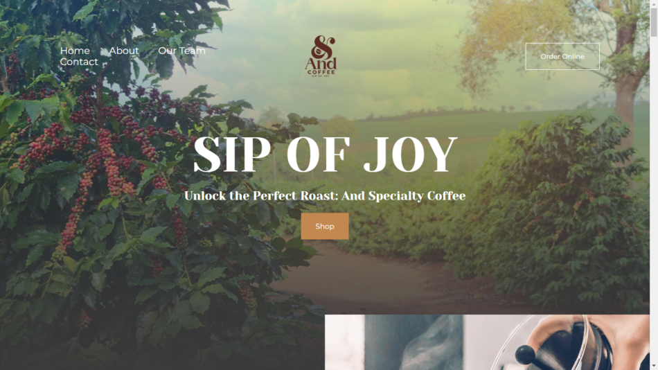 Website for And Specialty Coffee